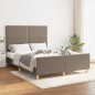 vidaXL Estructura de cama con cabecero de tela gris taupe 140x200 cm