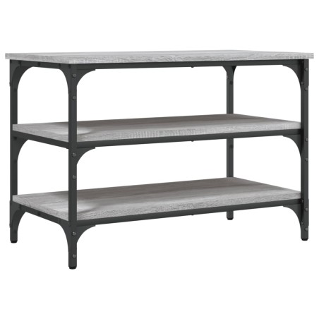 vidaXL Banco zapatero madera de ingeniería gris Sonoma 70x38,5x49 cm