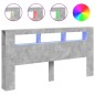 vidaXL Cabecero LED madera ingeniería gris hormigón 200x18,5x103,5 cm vidaXL Cabecero LED madera ingeniería gris hormigón 200x18,5x103,5 cm