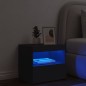 vidaXL Mesita de noche con luces LED negro 50x40x45 cm