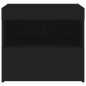 vidaXL Mesita de noche con luces LED negro 50x40x45 cm