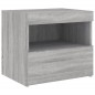 vidaXL Mesita de noche con luces LED gris Sonoma 50x40x45 cm vidaXL Mesita de noche con luces LED gris Sonoma 50x40x45 cm