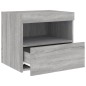 vidaXL Mesita de noche con luces LED gris Sonoma 50x40x45 cm vidaXL Mesita de noche con luces LED gris Sonoma 50x40x45 cm