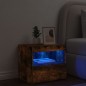 vidaXL Mesita de noche con luces LED roble ahumado 50x40x45 cm vidaXL Mesita de noche con luces LED roble ahumado 50x40x45 cm