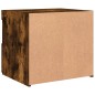 vidaXL Mesita de noche con luces LED roble ahumado 50x40x45 cm vidaXL Mesita de noche con luces LED roble ahumado 50x40x45 cm