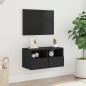 vidaXL Mueble de TV de pared madera de ingeniería negro 60x30x30 cm vidaXL Mueble de TV de pared madera de ingeniería negro 60x30x30 cm