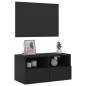 vidaXL Mueble de TV de pared madera de ingeniería negro 60x30x30 cm vidaXL Mueble de TV de pared madera de ingeniería negro 60x30x30 cm
