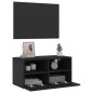vidaXL Mueble de TV de pared madera de ingeniería negro 60x30x30 cm vidaXL Mueble de TV de pared madera de ingeniería negro 60x30x30 cm