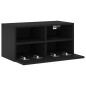 vidaXL Mueble de TV de pared madera de ingeniería negro 60x30x30 cm vidaXL Mueble de TV de pared madera de ingeniería negro 60x30x30 cm