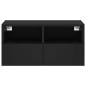 vidaXL Mueble de TV de pared madera de ingeniería negro 60x30x30 cm vidaXL Mueble de TV de pared madera de ingeniería negro 60x30x30 cm