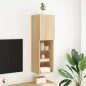 vidaXL Mueble para TV con luces LED roble Sonoma 30,5x30x102 cm vidaXL Mueble para TV con luces LED roble Sonoma 30,5x30x102 cm