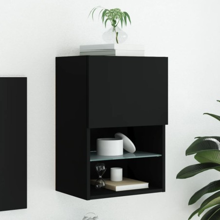 vidaXL Mueble para TV con luces LED negro 40,5x30x60 cm