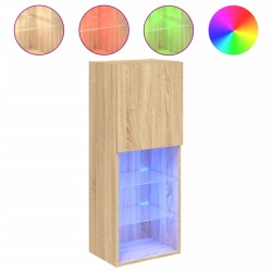 vidaXL Mueble para TV con luces LED roble Sonoma 40,5x30x102 cm