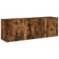 vidaXL Muebles para TV de pared 2 unidades roble ahumado 60x30x41 cm