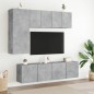 vidaXL Muebles para TV de pared 2 unidades gris hormigón 60x30x41 cm
