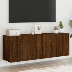 vidaXL Muebles para TV de pared 2 unidades roble marrón 60x30x41 cm
