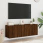 vidaXL Muebles para TV de pared 2 unidades roble marrón 60x30x41 cm