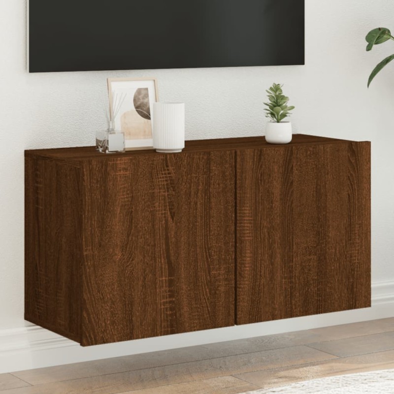 vidaXL Mueble para TV de pared roble marrón 80x30x41 cm vidaXL Mueble para TV de pared roble marrón 80x30x41 cm