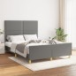 vidaXL Estructura de cama con cabecero de tela gris oscuro 140x200 cm