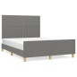 vidaXL Estructura de cama con cabecero de tela gris oscuro 140x200 cm