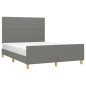 vidaXL Estructura de cama con cabecero de tela gris oscuro 140x200 cm