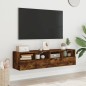 vidaXL Muebles de pared para TV 2 uds madera roble ahumado 60x30x30 cm vidaXL Muebles de pared para TV 2 uds madera roble ahumado 60x30x30 cm