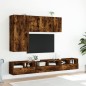 vidaXL Muebles de pared para TV 2 uds madera roble ahumado 60x30x30 cm vidaXL Muebles de pared para TV 2 uds madera roble ahumado 60x30x30 cm