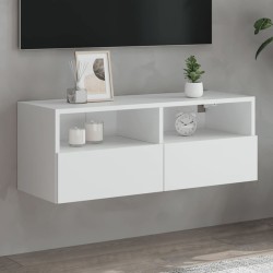 vidaXL Mueble de pared para TV madera de ingeniería blanco 80x30x30 cm