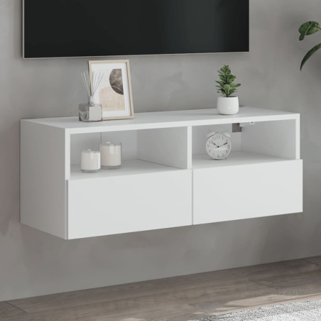 vidaXL Mueble de pared para TV madera de ingeniería blanco 80x30x30 cm