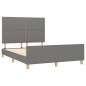 vidaXL Estructura de cama con cabecero de tela gris oscuro 140x200 cm