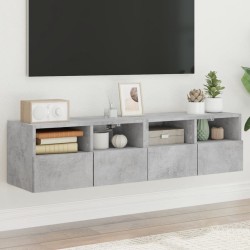 vidaXL Muebles de pared para TV 2 uds madera gris hormigón 60x30x30 cm