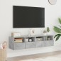 vidaXL Muebles de pared para TV 2 uds madera gris hormigón 60x30x30 cm