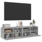 vidaXL Muebles de pared para TV 2 uds madera gris hormigón 60x30x30 cm