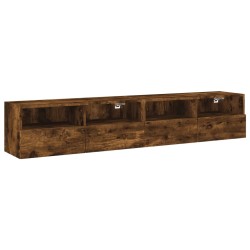 vidaXL Muebles de pared para TV 2 uds madera roble ahumado 80x30x30 cm