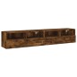 vidaXL Muebles de pared para TV 2 uds madera roble ahumado 80x30x30 cm