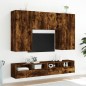 vidaXL Muebles de pared para TV 2 uds madera roble ahumado 80x30x30 cm