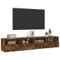 vidaXL Muebles de pared para TV 2 uds madera roble ahumado 80x30x30 cm