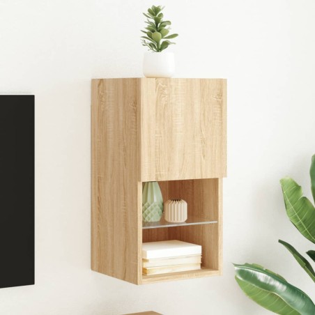 vidaXL Mueble para TV con luces LED roble Sonoma 30,5x30x60 cm