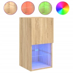 vidaXL Mueble para TV con luces LED roble Sonoma 30,5x30x60 cm