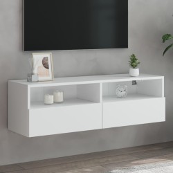 vidaXL Mueble de pared para TV madera ingeniería blanco 100x30x30 cm
