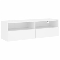 vidaXL Mueble de pared para TV madera ingeniería blanco 100x30x30 cm