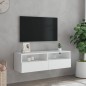 vidaXL Mueble de pared para TV madera ingeniería blanco 100x30x30 cm vidaXL Mueble de pared para TV madera ingeniería blanco 100x30x30 cm