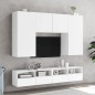 vidaXL Mueble de pared para TV madera ingeniería blanco 100x30x30 cm vidaXL Mueble de pared para TV madera ingeniería blanco 100x30x30 cm