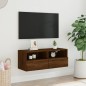 vidaXL Mueble de pared TV madera ingeniería marrón roble 80x30x30 cm