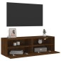 vidaXL Mueble de pared TV madera ingeniería marrón roble 100x30x30 cm vidaXL Mueble de pared TV madera ingeniería marrón roble 100x30x30 cm