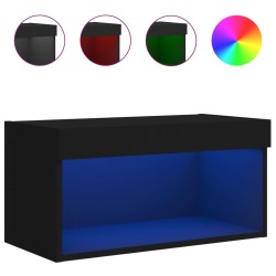 vidaXL Mueble para TV con luces LED negro 60x30x30 cm