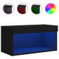 vidaXL Mueble para TV con luces LED negro 60x30x30 cm