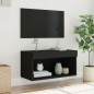vidaXL Mueble para TV con luces LED negro 60x30x30 cm