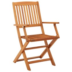 vidaXL Sillas de jardín plegables 2 pzas madera maciza de eucalipto