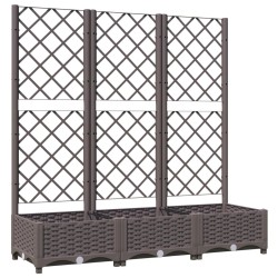 vidaXL Jardinera con enrejado PP marrón 120x40x121,5 cm